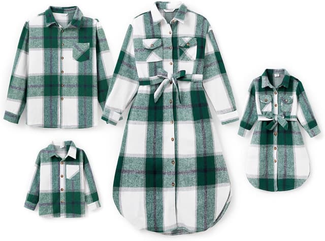 Imagen de PATPAT Ensemble family robe et tee-shirt rayé mère-fille en OfertitasTOP