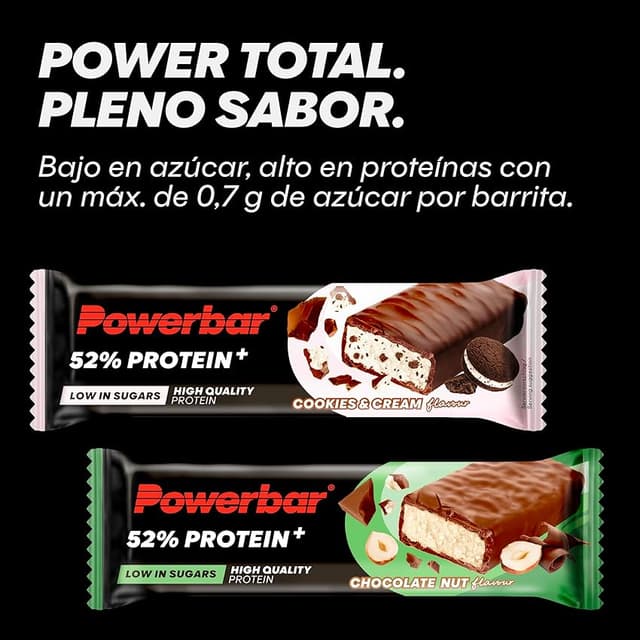 Detalle 1 de PowerBar Protein Plus Cookies&Cream 20x50g 🍫 Barra de Proteína