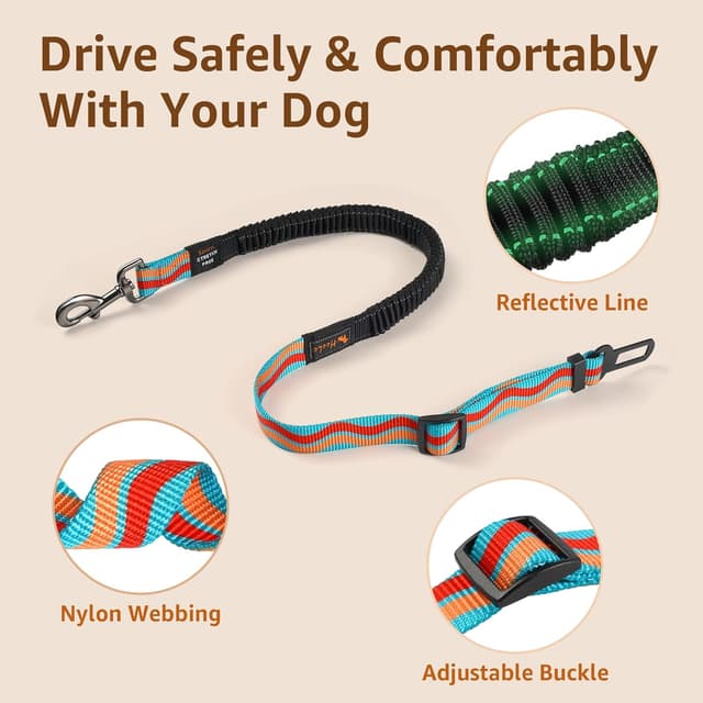 Detalle 2 de AYADA Dog Seat Belt adjustable 1m for cars