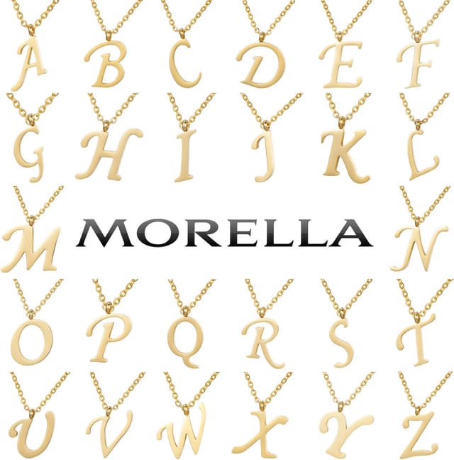 Detalle de Collana da donna Morella in acciaio inox oro con ciondolo lettera