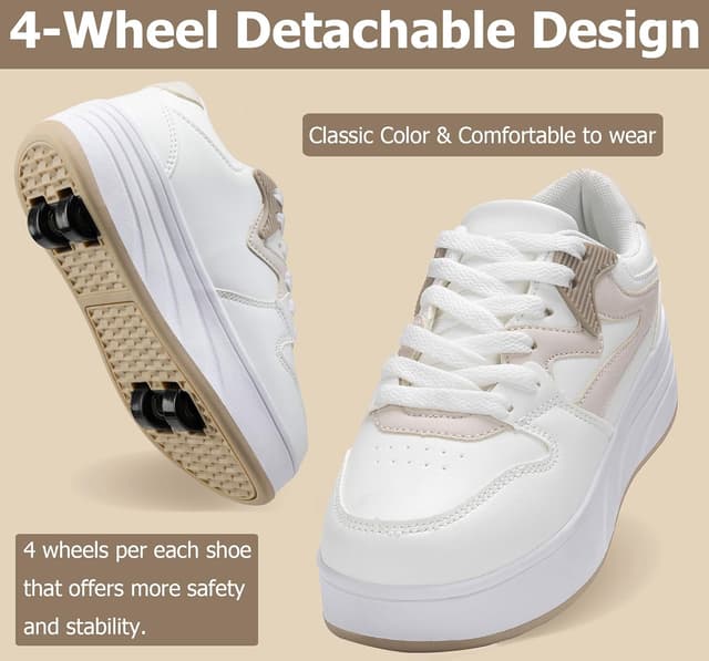 Detalle de ANEFUN Roller Skate Shoes for Kids (Detachable 4-Wheel Sneakers)