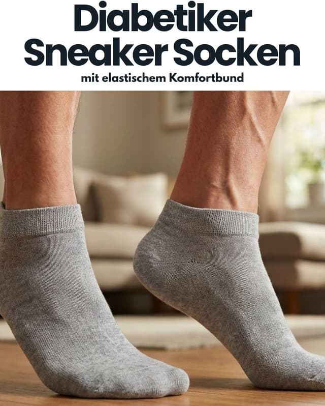 Detalle 2 de sockenkauf24 10 Paar Diabetiker Sneaker Socken ohne Gummibund & ohne Naht