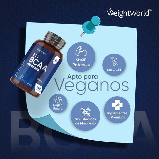 Thumbnail 5 de BCAA 2:1:1 2000mg - Aminoácidos Esenciales Veganos 💪