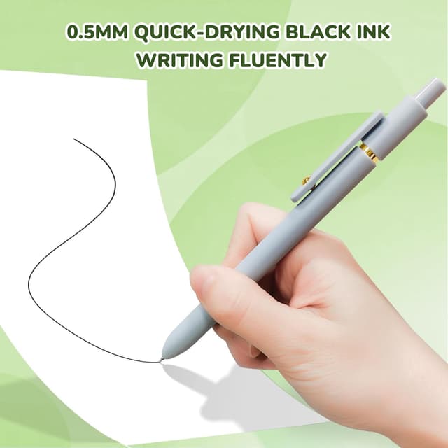 Detalle de UIXJODO Gelstifte mit schwarzer Tinte, 0,5 mm feine Spitze – einziehbar, 6er-Set Morandi Gold