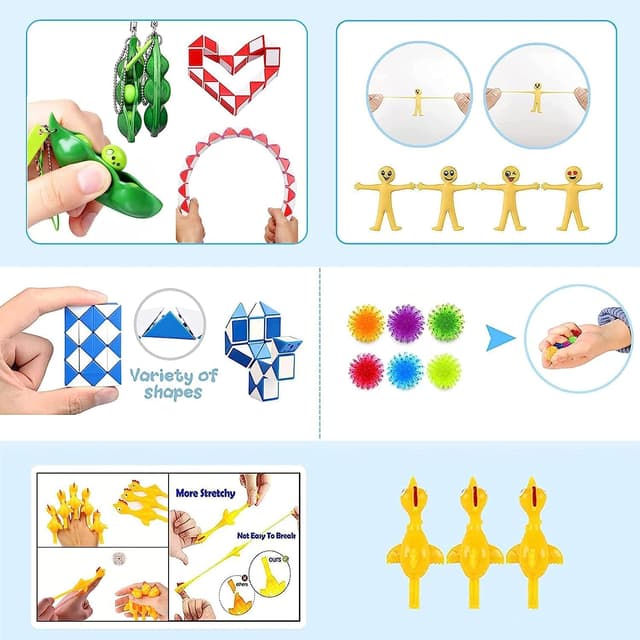Detalle 2 de JUAUO 30-piece fidget toys sensory pack (age 3+) for stress & anxiety support