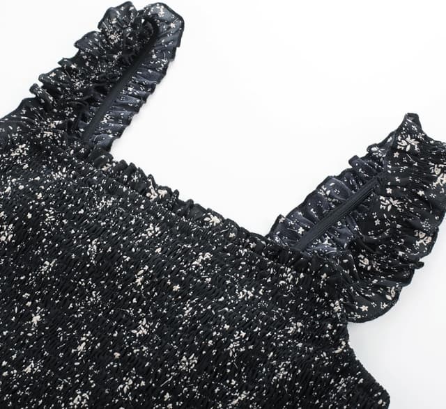 Thumbnail 1 de SCARLET DARKNESS Robe florale Ă bretelles longue đ