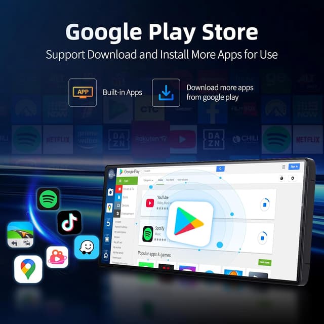 Detalle de 11.3" QLED Android 8-Core 4G+64G CarPlay/Android Auto Screen with GPS, Split Screen & 1080P Rear Camera