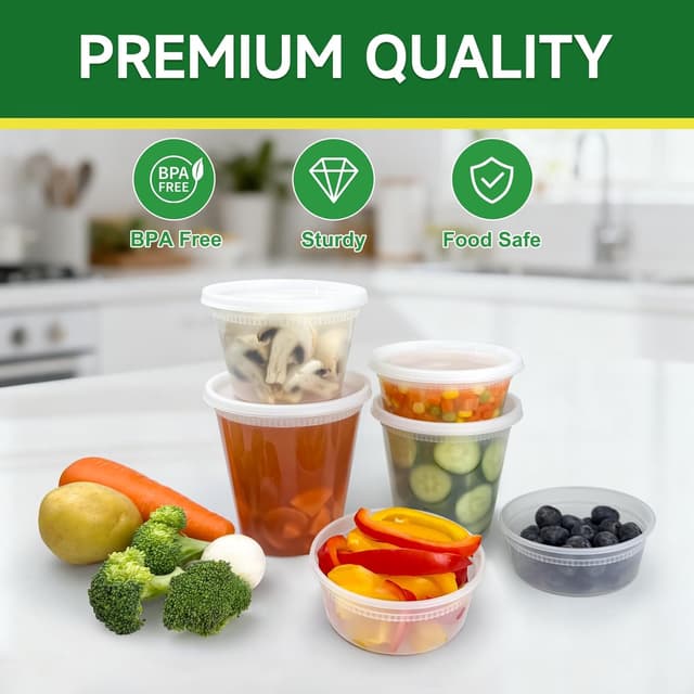 Detalle de Dealusy 32 oz Deli Containers 50-Pack 🥣