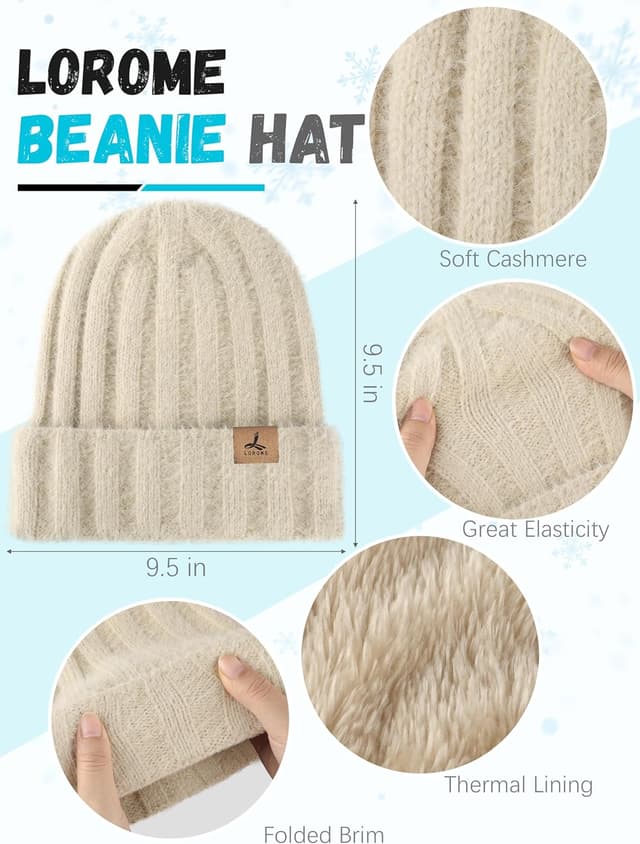 Detalle 2 de Winter Beanie Hat Scarf Gloves Set 🧣