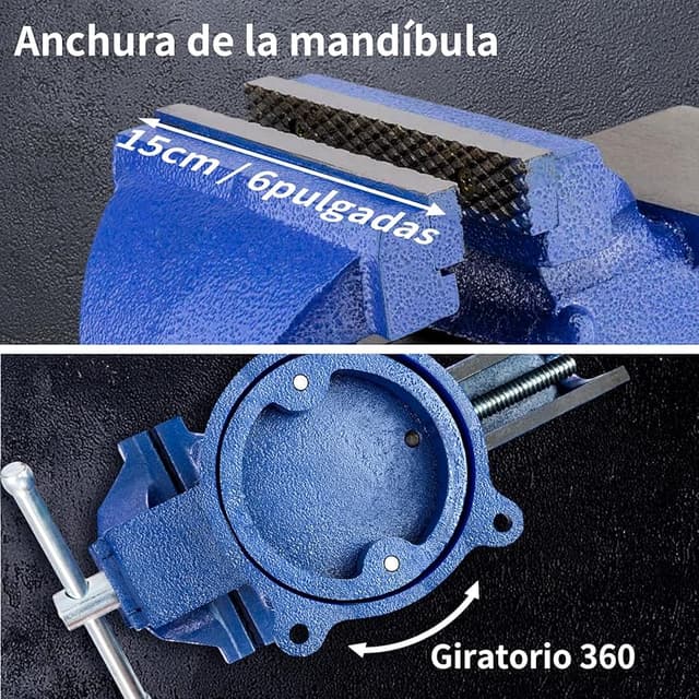 Detalle 2 de HYCHIKA Tornillo de banco 152 mm, hierro fundido 🛠