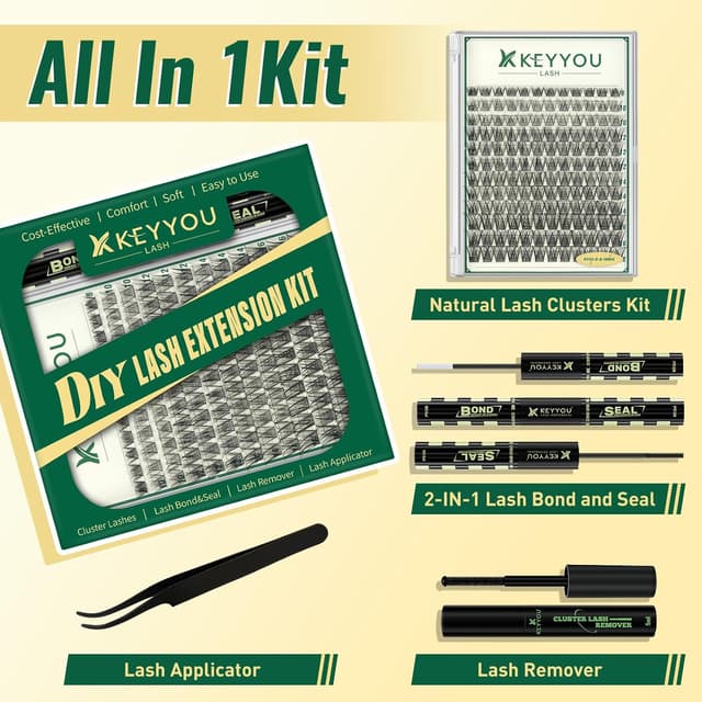 Detalle 2 de KEYYOU LASH KY02 Wimpernverlängerungsset 144 Stück 💄