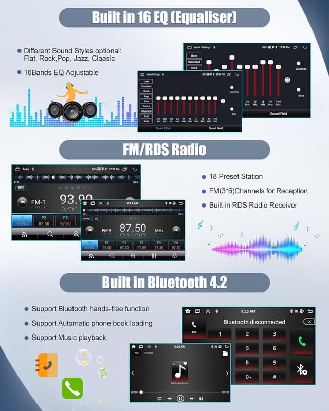 Thumbnail 6 de SIXWIN 2+64G Android 13 Autoradio 7" HD