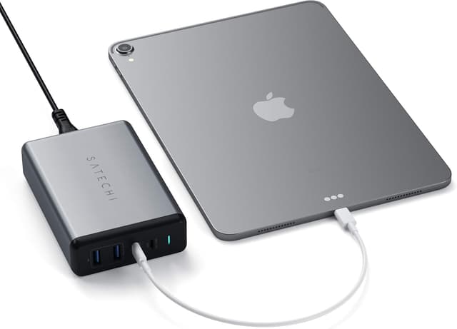Detalle de Satechi 108W Caricatore USB-C da scrivania con 2 porte USB-C PD (90W/18W) e 2 USB-A