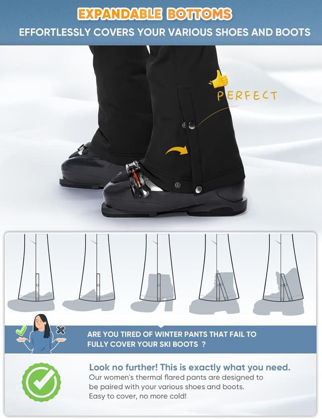 Thumbnail 4 de Cycorld Women's Snow Ski Pants Fleece Lined Waterproof Flare