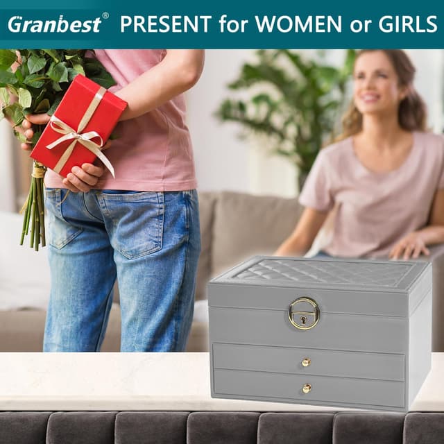 Thumbnail 6 de Granbest Joyero de 3 niveles con 2 cajones Gris