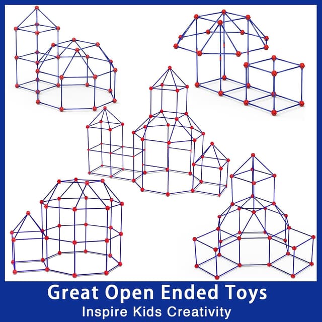Detalle de V-Opitos 180-Pack Fort Building Kits for Kids (STEM STEM-Style Building Toys, Ages 4–8+)