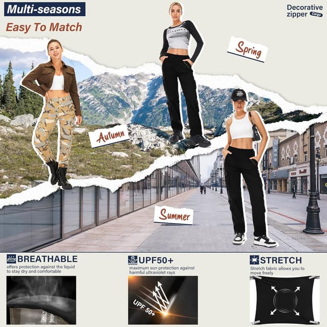 Thumbnail 6 de Alfiudad Women’s Cargo Pants with Pockets for Hiking, Work & Everyday Wear