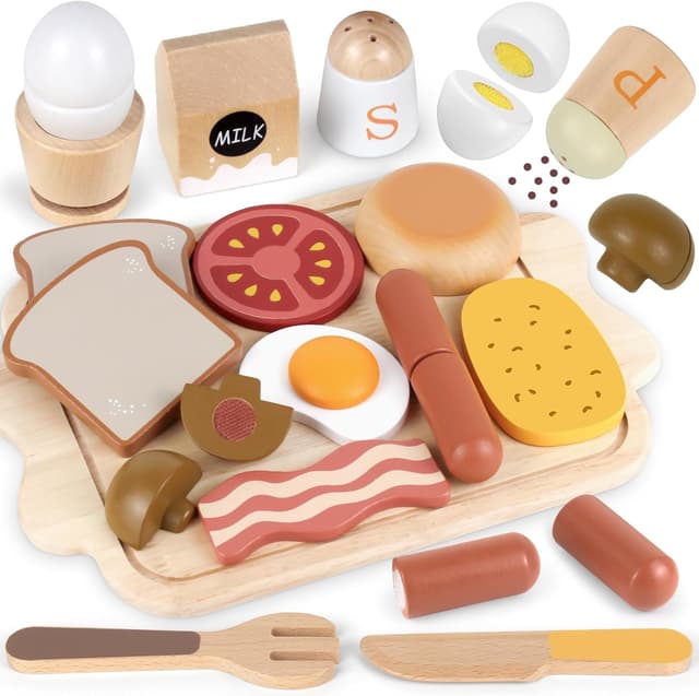 Imagen de Airlab Kinderküche Holz-Spielset für Frühstück 🍽 en OfertitasTOP