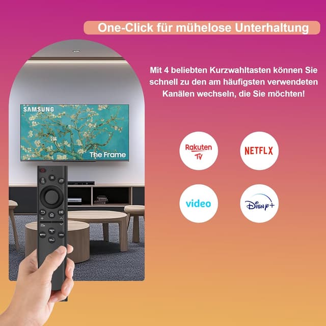 Detalle de ZYK universal IR remote replacement for Samsung Smart TVs with 4 shortcut buttons