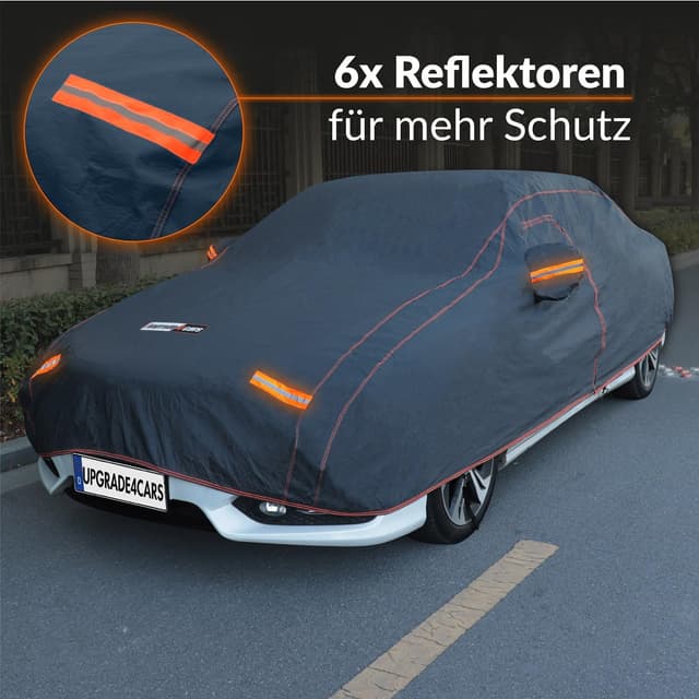 Detalle 2 de Upgrade4cars Autoabdeckung Outdoor Vollgarage atmungsaktiv & wasserdicht (Größe M, 431×165×120 cm)