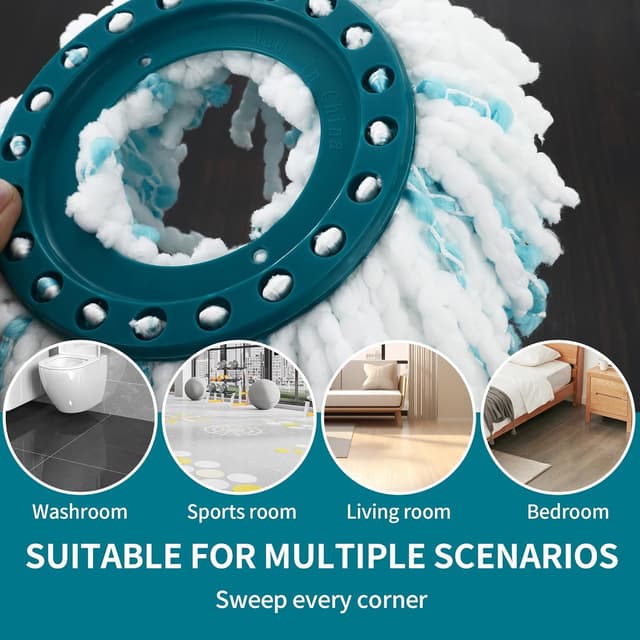 Detalle de Set 6 testine ricambio Leifheit CLEAN Twist Disc Mop Ergo in microfibra