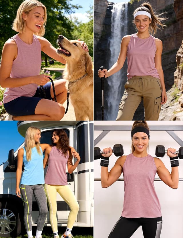 Detalle de Gyabnw canottiera sportiva da donna girocollo