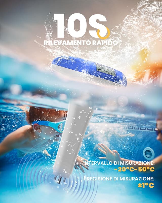 Thumbnail 6 de Baldr Solare Termometro Piscina Galleggiante con display LCD, sonda e impermeabilità IPX8