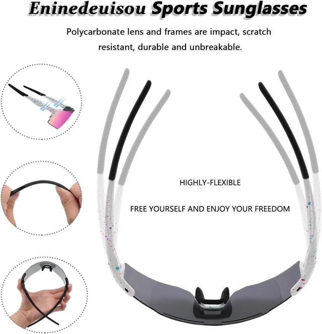 Detalle de Eninedeuisou Fahrradbrille mit UV400-Schutz, Anti-Fog Belüftung und verstellbaren Nasenpads