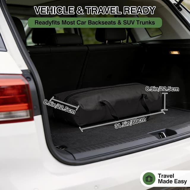 Detalle de derimkcoa 106 x 78 x 78cm Collapsible Travel Dog Crate (soft portable kennel up to 36kg) – 4-door foldable, storage bag, black