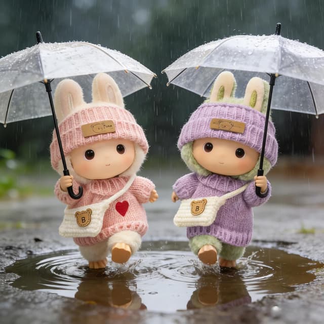 Thumbnail 3 de (2 Pack) Clothes for LABUBU 17cm Doll — 6-Piece Crochet Accessory Set (Heart Sweater + Hat + Bag)