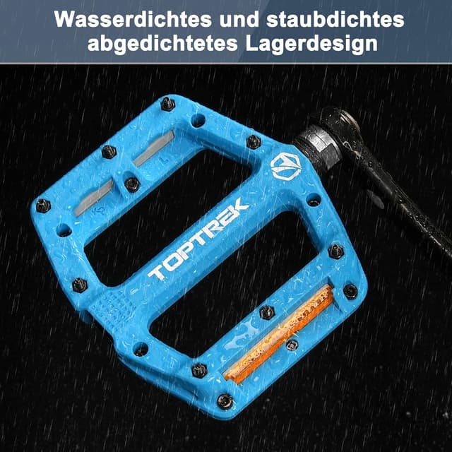 Detalle 2 de toptrek Fahrradpedale mit StVZO-Reflektoren (Nylon-Composite Flatpedale, 9/16 Zoll)