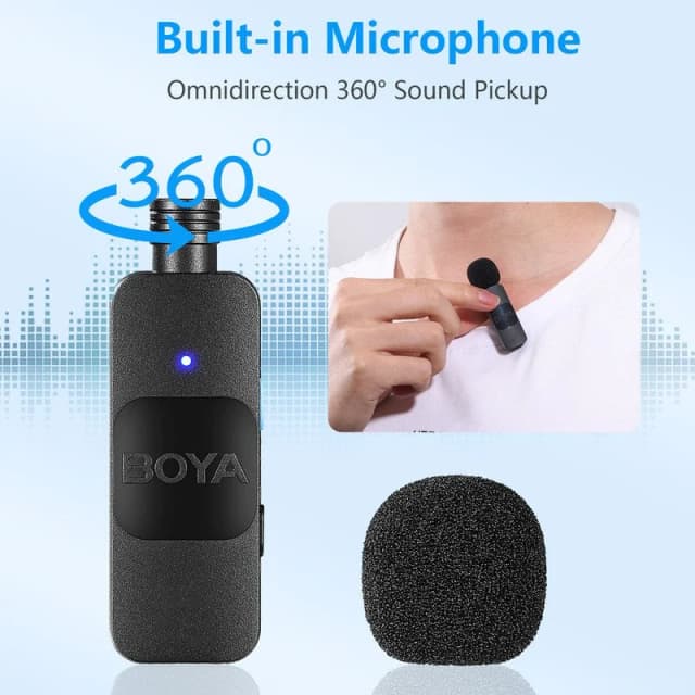 Detalle de Boya BY‑V1 micrófono inalámbrico Lavalier para iOS 🎤