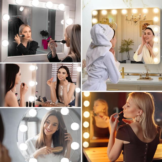 Detalle 2 de daphomeu Mirror Lights (10 bulbs) – USB Hollywood vanity light kit for mirrors