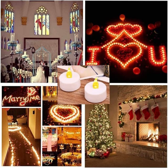 Detalle 2 de PILLOBOX Battery Operated Tea Light (24 Pack) – Warm Yellow Flameless Flickering LED Candles