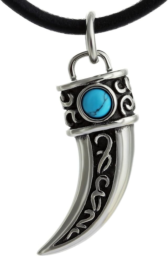 Imagen de DonDon Collar cuero 50 cm con colgante acero en OfertitasTOP