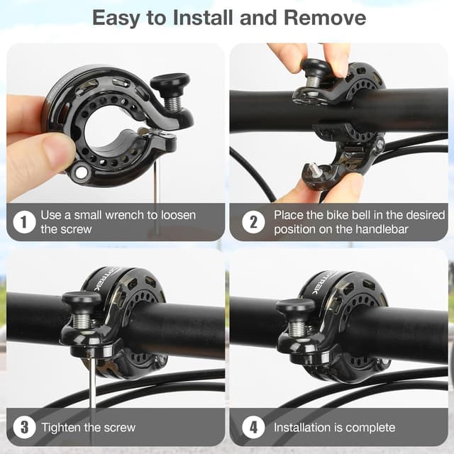 Detalle 2 de toptrek Bike Bell 2025 (Max 110dB) – Waterproof aluminum alloy cycle bell for 22.2–31.8 mm handlebars