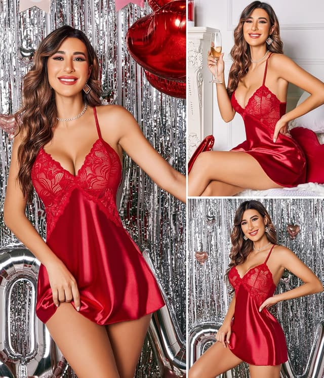 Thumbnail 1 de Avidlove Satin Chemise V Neck 95% Polyester 🌙