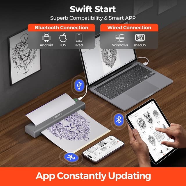 Thumbnail 4 de MUNBYN ITP05 tatouage imprimante Bluetooth