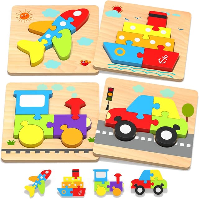 Thumbnail 6 de Yetonamr Wooden Vehicle Puzzle Set 6 pieces