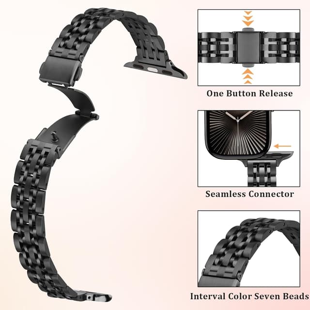Detalle 2 de Anlinser metal Apple Watch strap 14 mm
