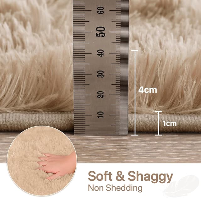 Thumbnail 1 de BEIMO Tapis Shaggy Blanc Neige 60x120cm đźŹ