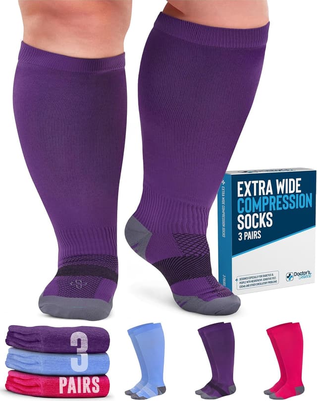 Thumbnail 6 de Doctor’s Select 3 Pairs Plus Size Compression Socks (Wide Calf) 20–30 mmHg, up to 6XL