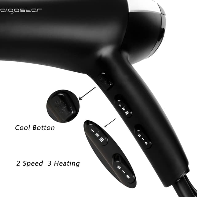 Detalle de Aigostar Monique 32HIE asciugacapelli ionico 2400W professionale, 2 velocità e 3 temperature con aria fredda