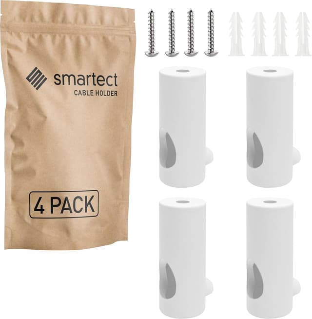 Detalle de smartect Decentratore da parete e soffitto per fissaggio cavi (4 pezzi) bianco