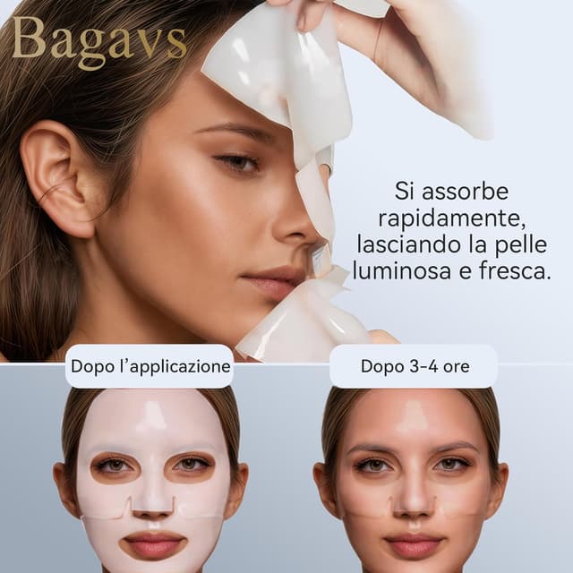 Detalle 2 de Bagavs Maschera viso al collagene 4 confezioni