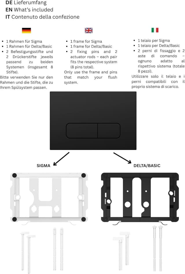Detalle 2 de Wunderbad Drückerplatte 2‑Mengen Schwarz Matt 🚽