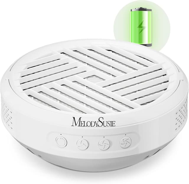 Detalle de MelodySusie tragbarer Nagelstaubsauger SProR (bis 6 Stunden Laufzeit, USB‑C) – weiß