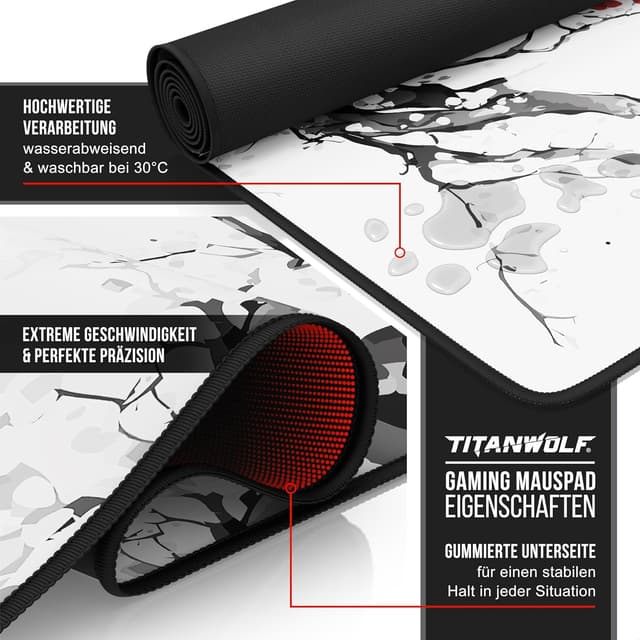 Thumbnail 2 de Titanwolf XXXL Übergröße Mauspad 1200x600 mm