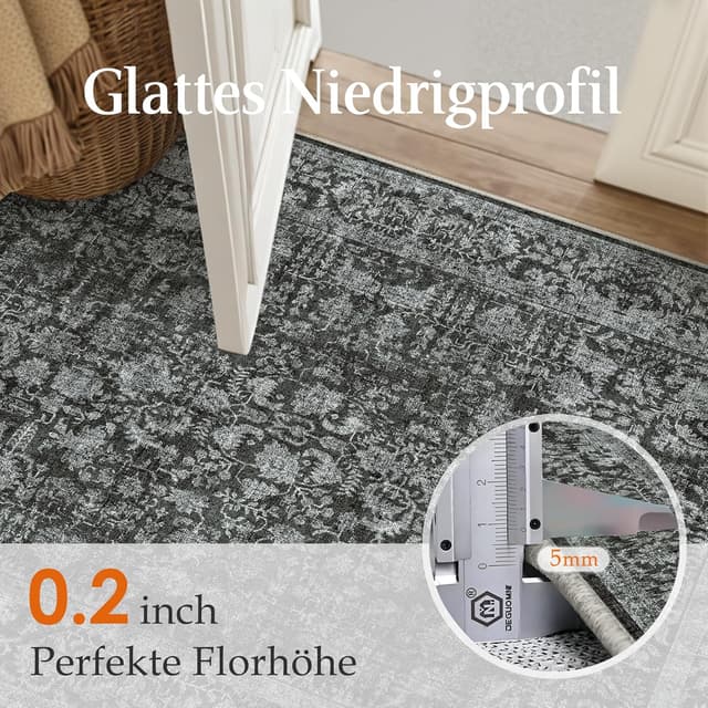 Thumbnail 6 de HUGEAR Vintage Black area rug 150x210cm