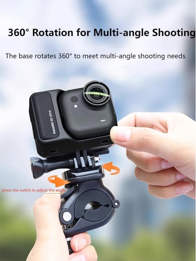 Detalle de Lokyoyo spezielle Fahrradhalterung für Insta.360 GO Ultra (mit Adapterrahmen) – 360° drehbar & rutschfest